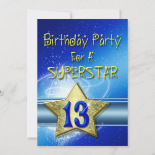 13e anniversaire Invitation pour une superstar.