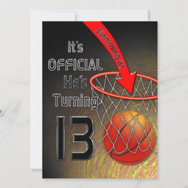 13ème anniversaire INVITATION - Garçon - SLAM DUNK (Devant)