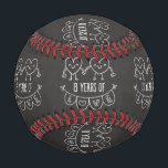 13th Anniversary Gift Chalk Hearts Baseball<br><div class="desc">Cute two doodle hand drawn heart 13th year anniversary design.</div>