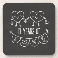 13th Anniversary Gift Chalk Hearts