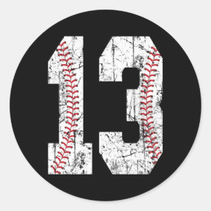 13Th Baseball 13 Thirn Classic Round Sticker