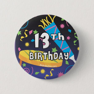 13th Birthday 2 Inch Round Button