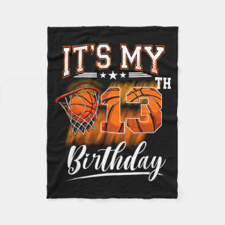 13th Birthday Basball Theme 13 Years Old Birthday Fleece Blanket