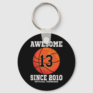 13th Birthday Basketball Fan 13 Years Old Official Keychain