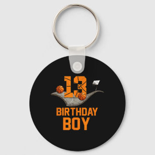 13th Birthday Basketball Jersey 13 Year Old Boy Bo Keychain