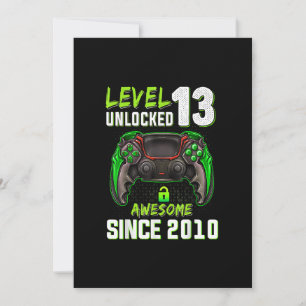 13th Birthday Boy Level 13 Unlocked Awesome Since  Invitation