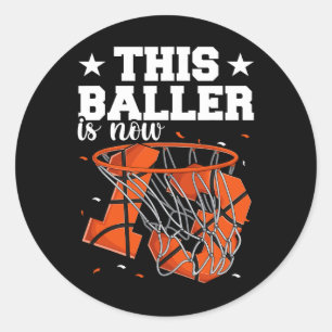 13th Birthday Bysketbyll Boys Classic Round Sticker