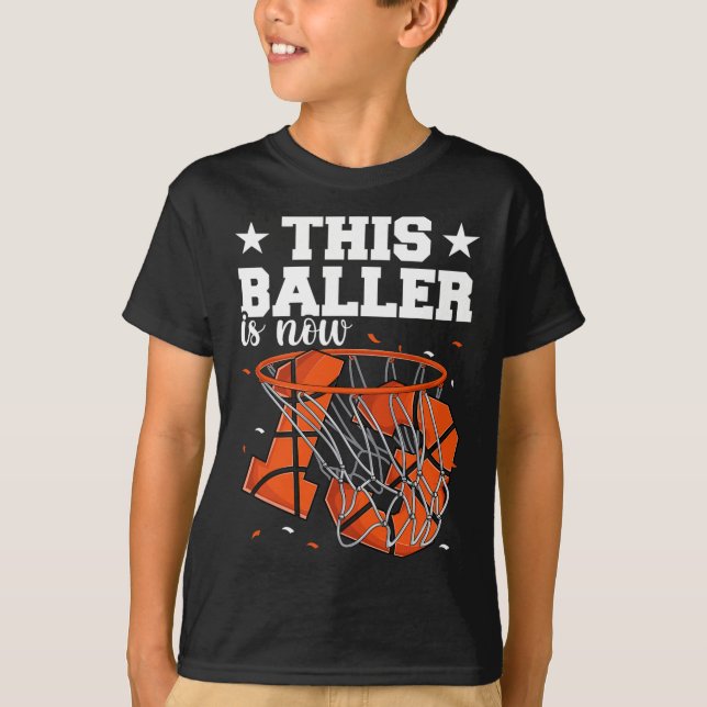 13th Birthday Bysketbyll Boys  T-Shirt (Front)
