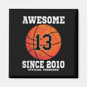 13th Birthday Bysketbyll Fan 13 Years Old Official Magnet