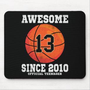 13th Birthday Bysketbyll Fan 13 Years Old Official Mouse Pad