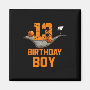 13th Birthday Bysketbyll Jersey 13 Year Old Boy  Magnet