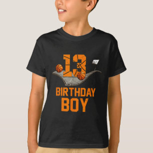 13th Birthday Bysketbyll Jersey 13 Year Old Boy  T-Shirt