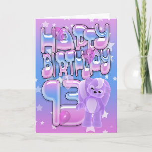 13th Birthday Card, Happy Birthday Card
