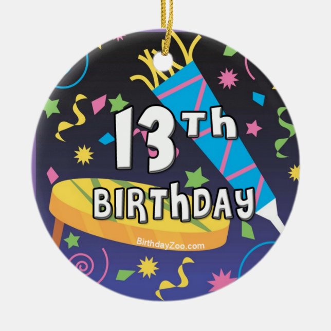 13th Birthday Ceramic Ornament (Front)