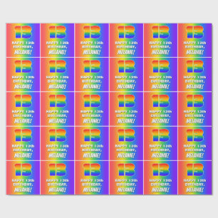 13th Birthday: Colourful, Fun Rainbow Pattern # 13 Wrapping Paper