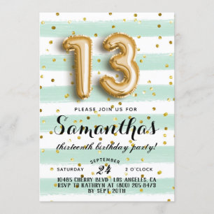 13th Birthday Confetti Invitation