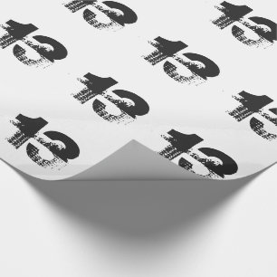 13th birthday for anyone, black on white. wrapping paper