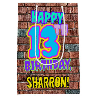 13th Birthday: Fun, Urban Graffiti Inspired Look Medium Gift Bag