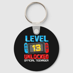 13th Birthday Game Level 13 Unlocked Official Teen Keychain