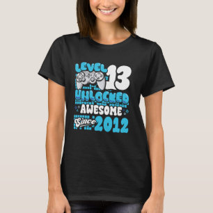 13th Birthday Gamer Level 13 Years Old Unlocked Vi T-Shirt