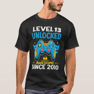 13th Birthday Gaming Level 13 Unlocked Awesome Sin T-Shirt