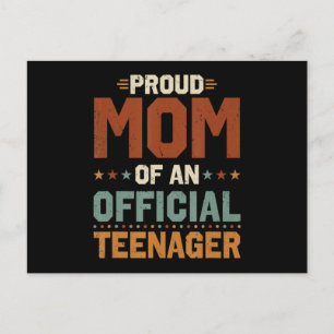 13th Birthday Gift Boys Girls Proud Mom of Officia Postcard