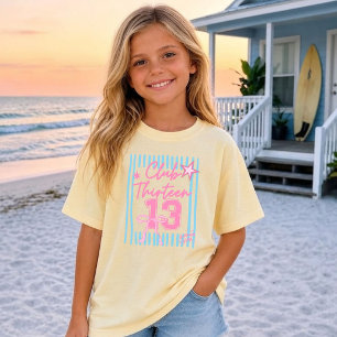 13th Birthday Gift for Girls Striped  T-Shirt
