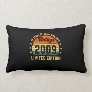 13th birthday gifts vintage 2009 limited edition lumbar pillow