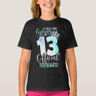 13th Birthday Girls Cute Official Teenager Birth T-Shirt