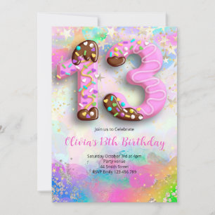 13th Birthday Girls Invitation