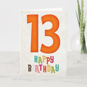 13th Birthday Happy Birthday Card Design 2