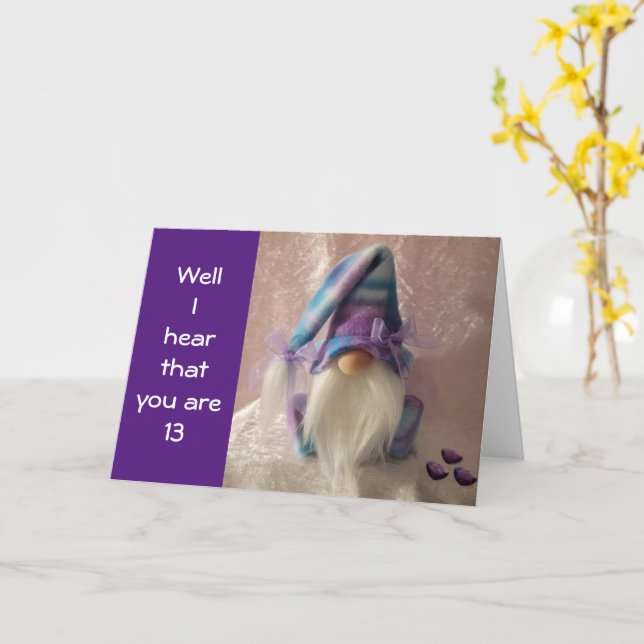 **13th BIRTHDAY HUMOR** FROM COOL GNOME Card (Yellow Flower)
