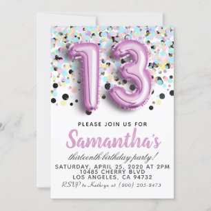 13th Birthday Invitation