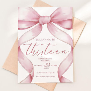 13th birthday invitation girl Pink Coquette Invite