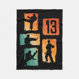 13th Birthday Karate Taekwondo 13 Years Old Boy Fleece Blanket