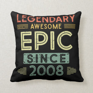 13th Birthday Legendary 2008 Throw Pillow