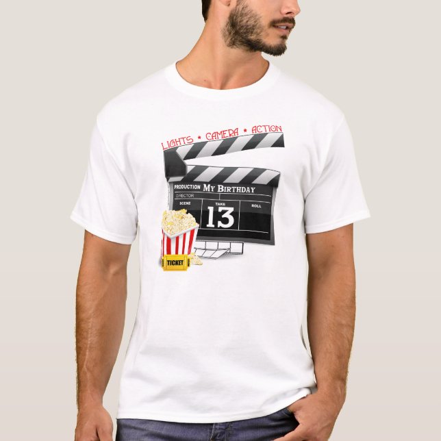 13th Birthday Movie Party T-Shirt (Front)