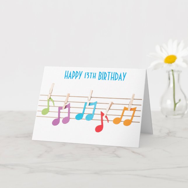 **13th BIRTHDAY** MUSICAL NOTES BIRTHDAY WISHES (Small Plant)