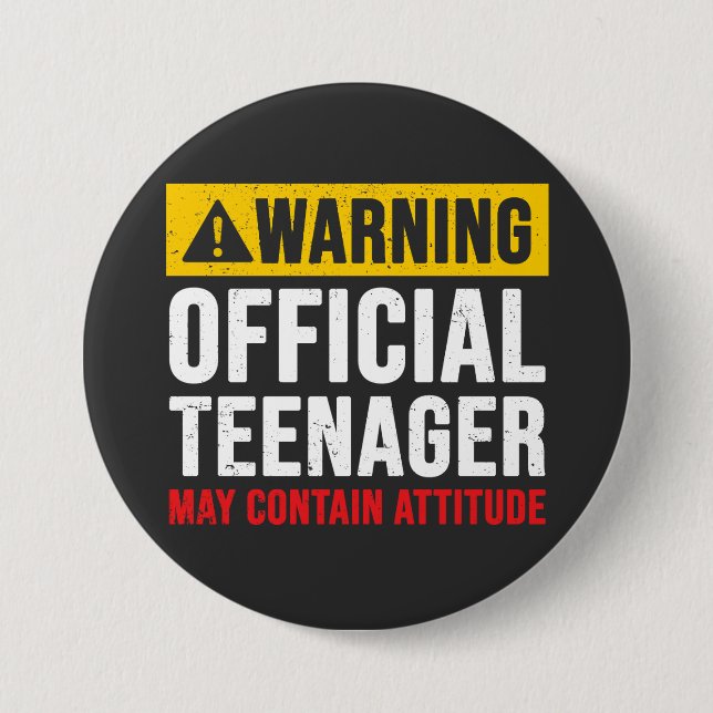 13th Birthday Official Teenager 3 Inch Round Button (Front)