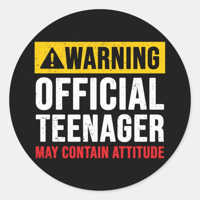 13th Birthday Official Teenager Classic Round Sticker (Front)