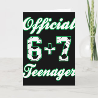 13th Birthday Official Teenager Funny Soccer 6+7 M Card
