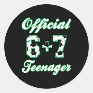 13th Birthday Official Teenager Funny Soccer 6+7 M Classic Round Sticker