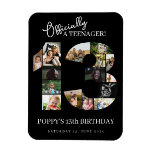 13th birthday officially a teenager photo collage magnet