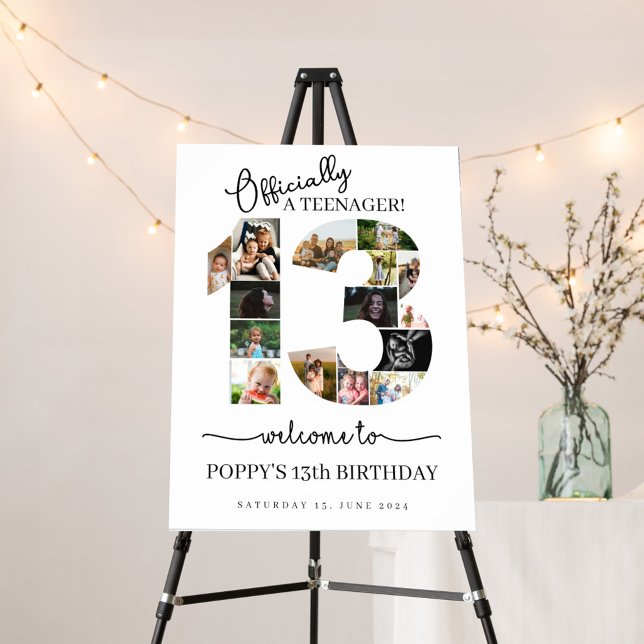 13th birthday officially a teenager photo collage poster (Creator Uploaded)