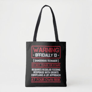 13th Birthday Officially Teenager 13 Year Old Kid Tote Bag