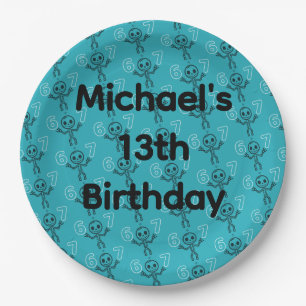 13th Birthday Party 6 7 Cake Paper Plate