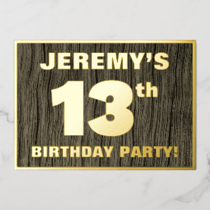 13th Birthday Party: Bold, Faux Wood Grain Pattern