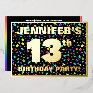 13th Birthday Party — Fun, Colourful Stars Pattern
