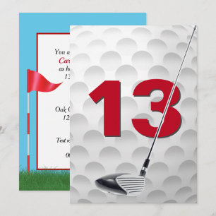 13th Birthday Party Golf Theme Invitation