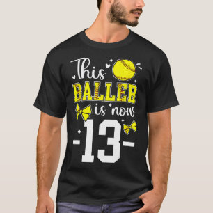 13th Birthday Party Softll Girl Thirteen Year Old  T-Shirt